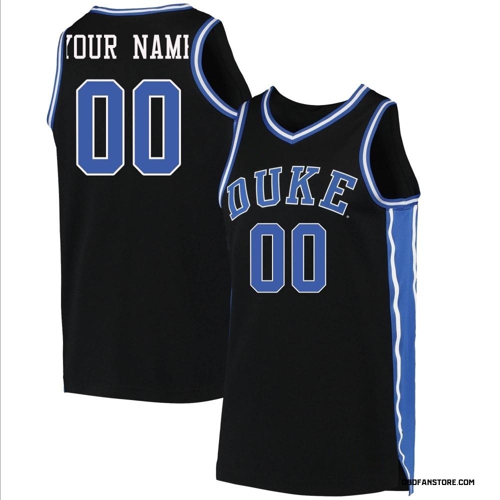 Men's Custom Duke Blue Devils Replica Basketball Jersey - Black