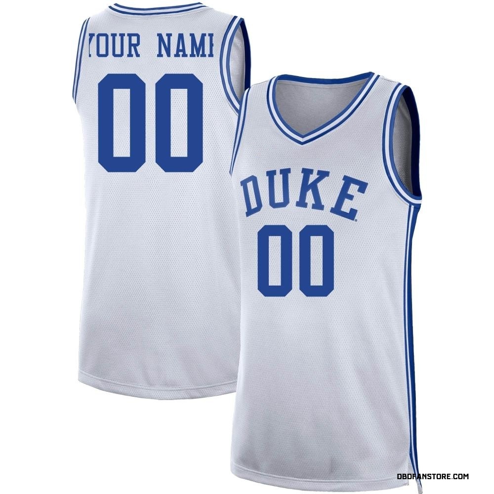Men's Custom Duke Blue Devils Replica Basketball Jersey - White