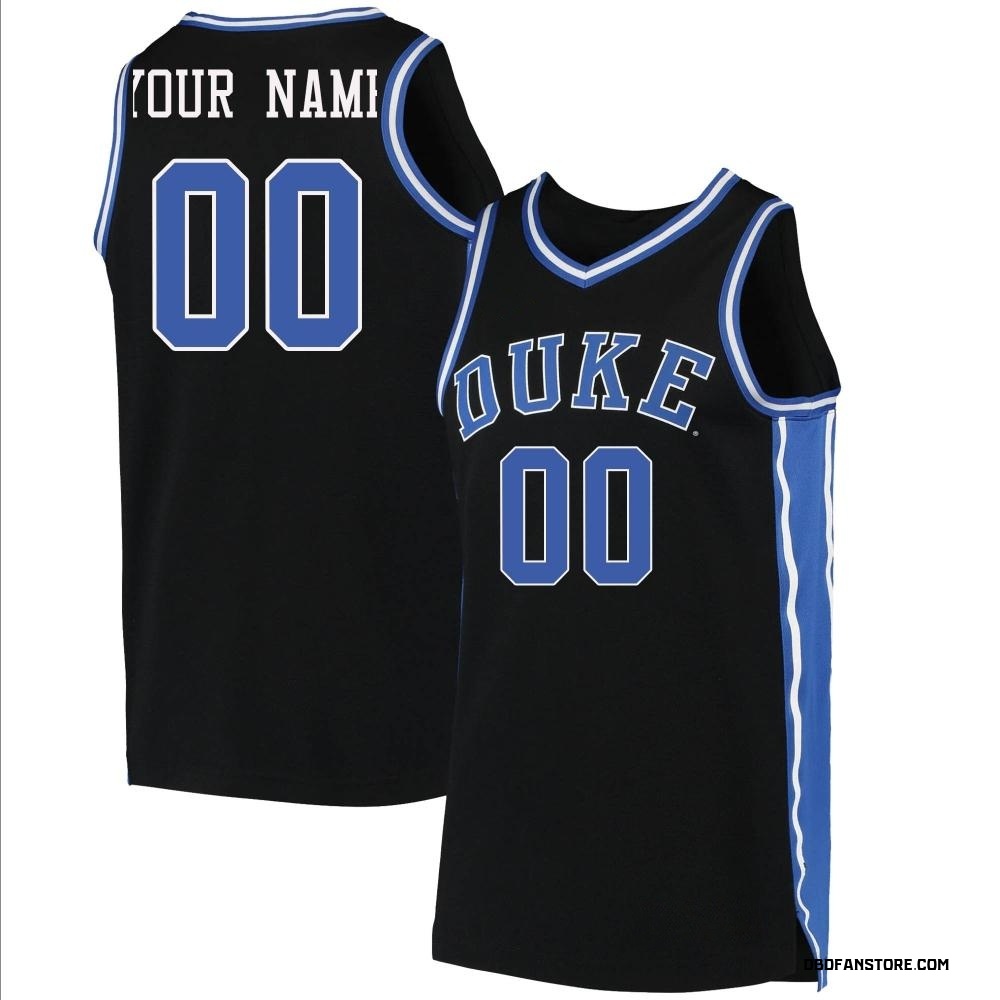 Youth Custom Duke Blue Devils Replica Basketball Jersey - Black